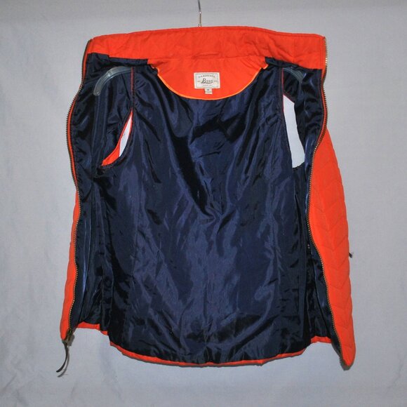 G. H. Bass Puffy Vest Women's Size Medium Orange & Blue - Picture 6 of 8